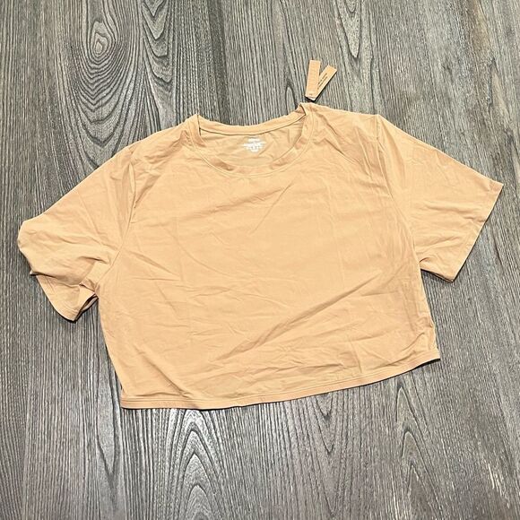 NWT Skims Fits Everybody Super Cropped T-Shirt Crewneck Short Sleeve Ochre 4X - Picture 1 of 4
